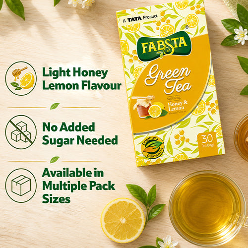 Fabsta Honey & Lemon Green Tea Bags 25 pcs