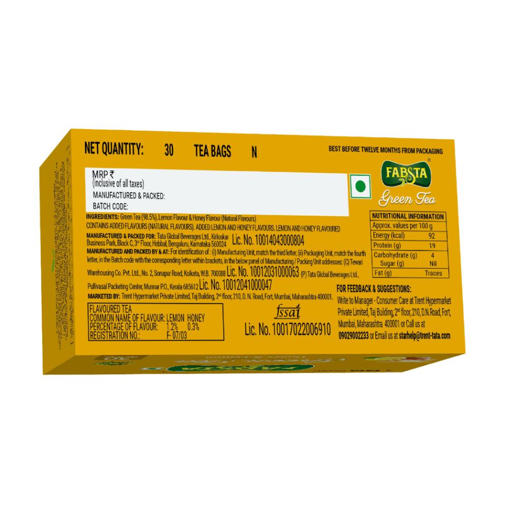 Fabsta Honey & Lemon Green Tea Bags 25 pcs