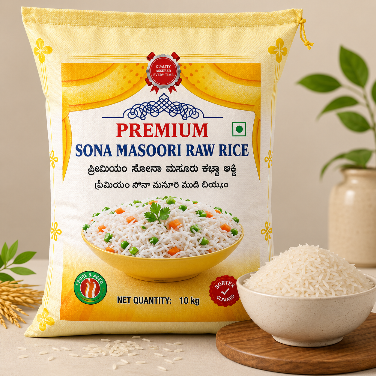 Star Premium Sona Masoori Raw Rice 10 kg