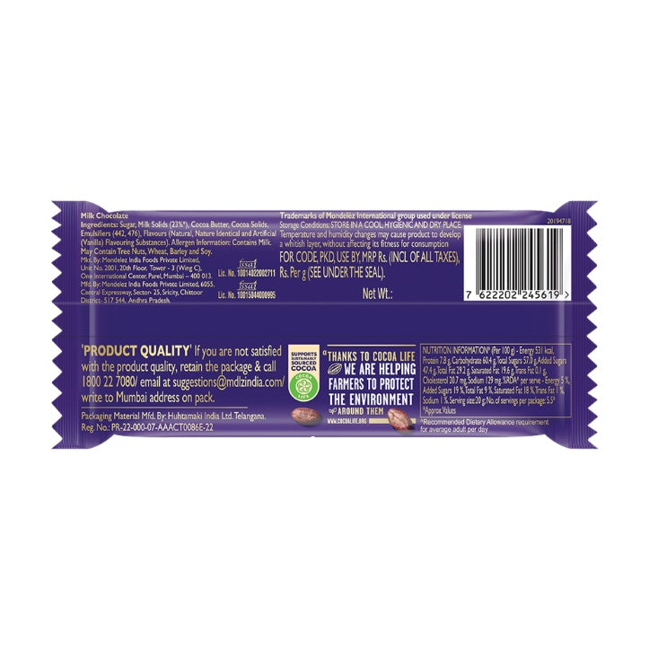 Cadbury Dairy Milk Chocolate Bar Family Pack 134 g