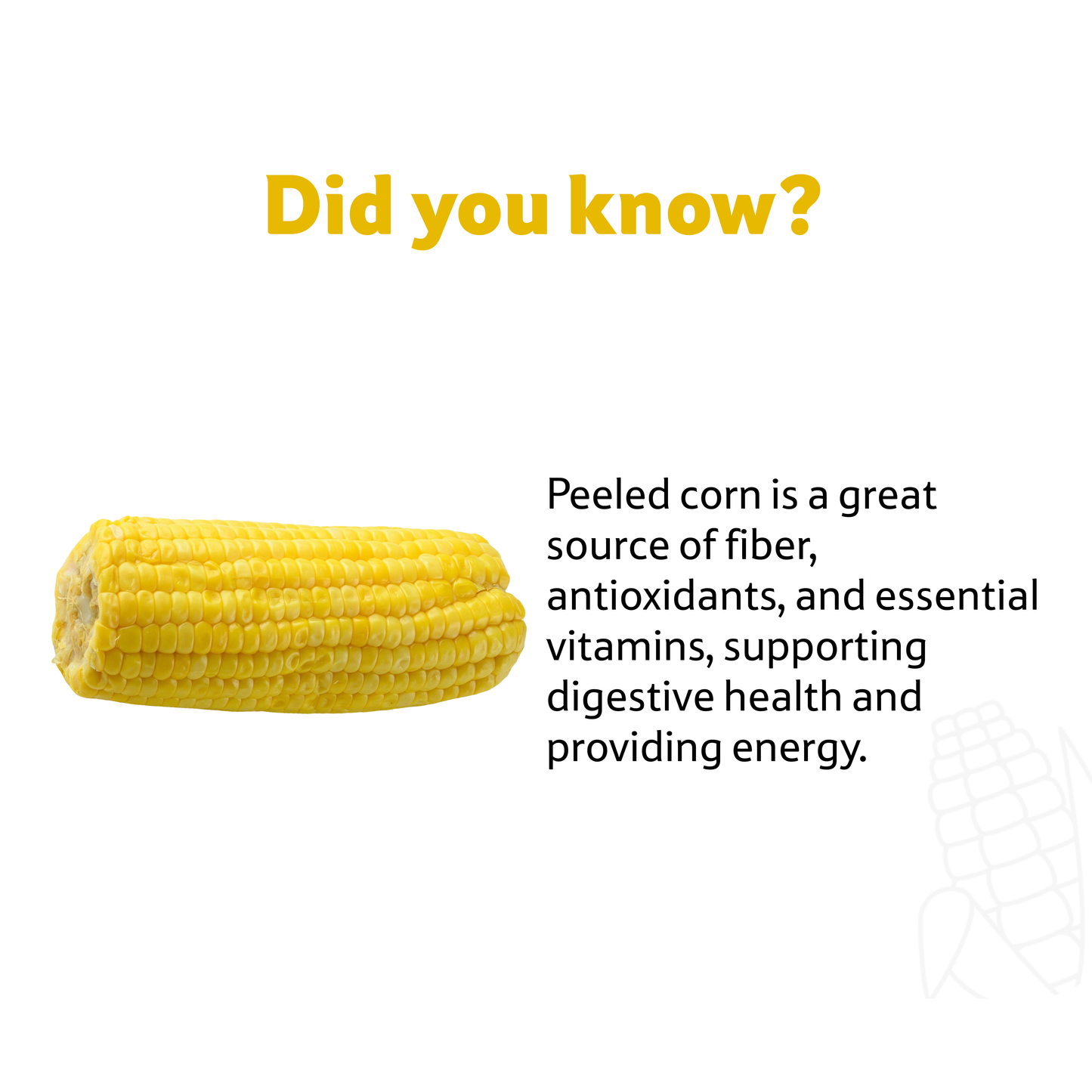 Corn Peeled, Prepack Tray Pack