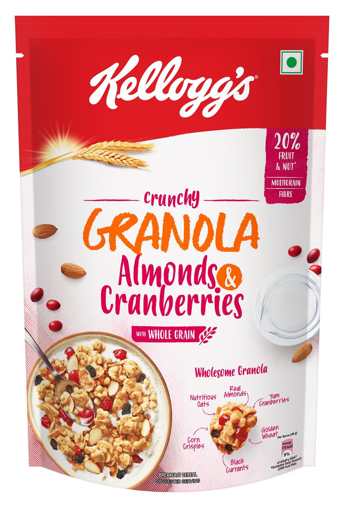 Kellogg'S Crunchy Grano Almond Cranberry 460 g