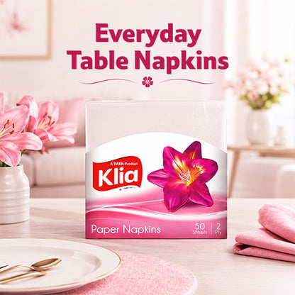 Klia Paper Napkin 2Ply, 50 Pulls (30 cm x 30cm )