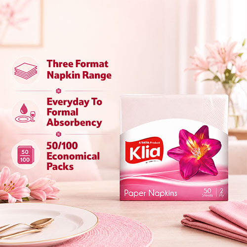 Klia Paper Napkin 2Ply, 50 Pulls (30 cm x 30cm )