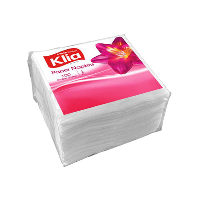 Klia Paper Napkin 1Ply, Pack of 100 Pulls (27 cm x 30 cm)