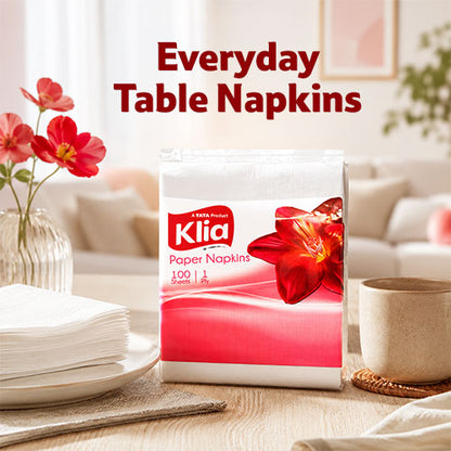 Klia Paper Napkin 1Ply 22X22 pack of 100 pulls
