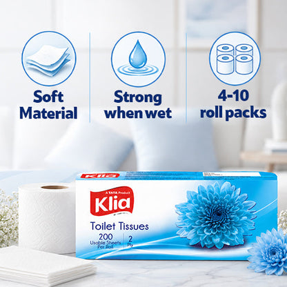 Klia Toilet Tissue 2 Ply pack of 10rolls