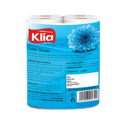 Klia Toilet Tissue 2 Ply pack of 4 rolls
