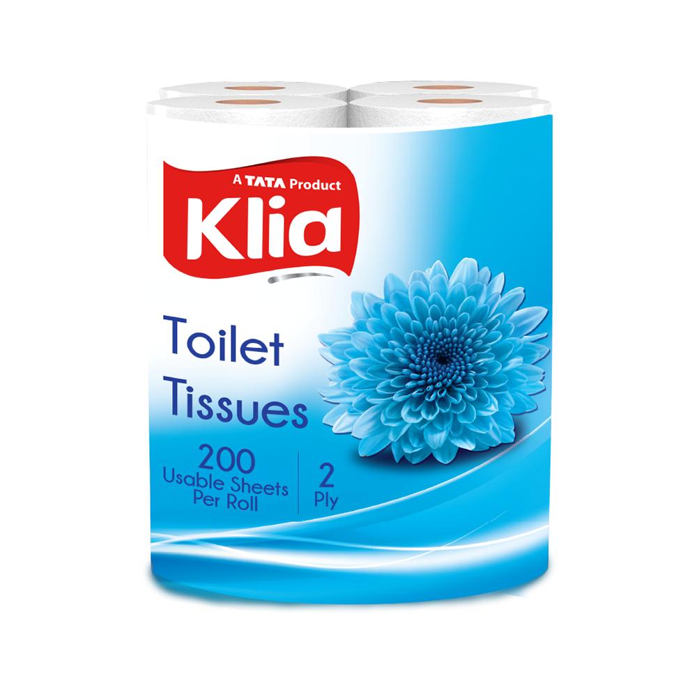 Klia Toilet Tissue 2 Ply pack of 4 rolls