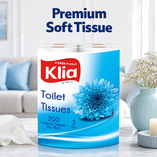 Klia Toilet Tissue 2 Ply pack of 4 rolls