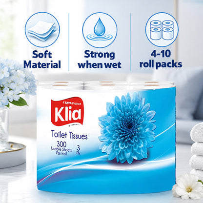 Klia Toilet Tissue 3 Ply Pack Of 6Rolls