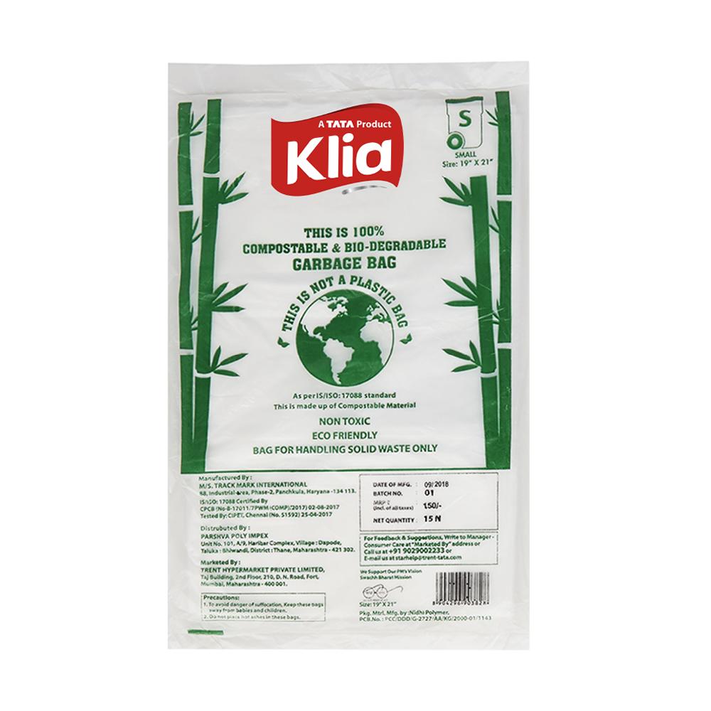 Klia Compostable Garbage Bag Small pack of 15