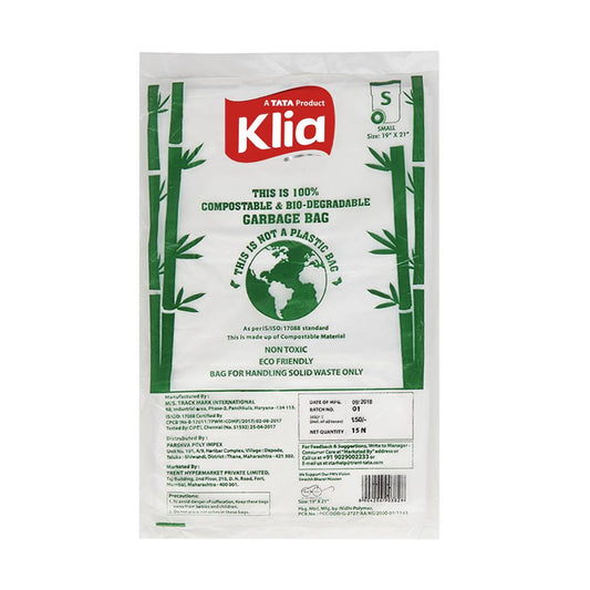 Klia Compostable Garbage Bag Small pack of 15