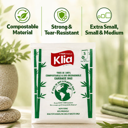 Klia Compostable Garbage Bag Small pack of 15