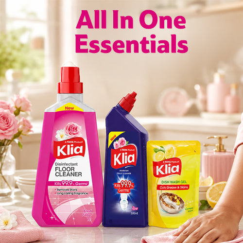 Klia Home Care Combi (Klia Disinfectant floor cleaner 1 L, Klia Toilet cleaner perfumed 500 ml, Klia dishwash gel 250 ml)