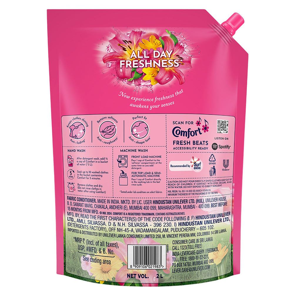 Comfort After Wash Lily Fresh Fabric Conditioner Pouch 2 ltr