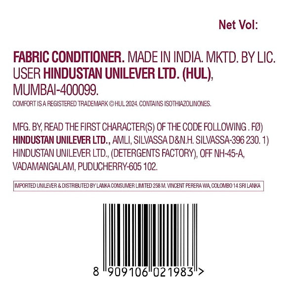 Comfort After Wash Lily Fresh Fabric Conditioner Pouch 2 ltr