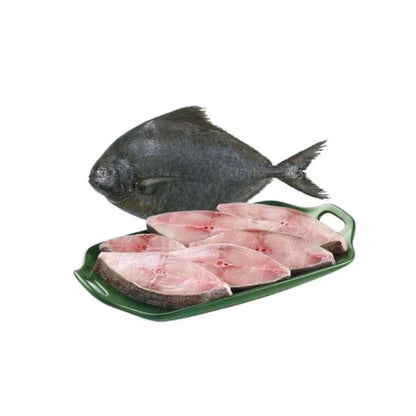 Sea Water Black Pomfret Cleaned, 1 To 2 Pcs 1 Kg