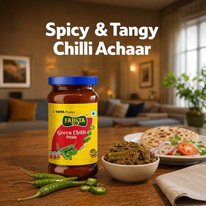 Fabsta Green Chilly Pickle Bottle 300 g