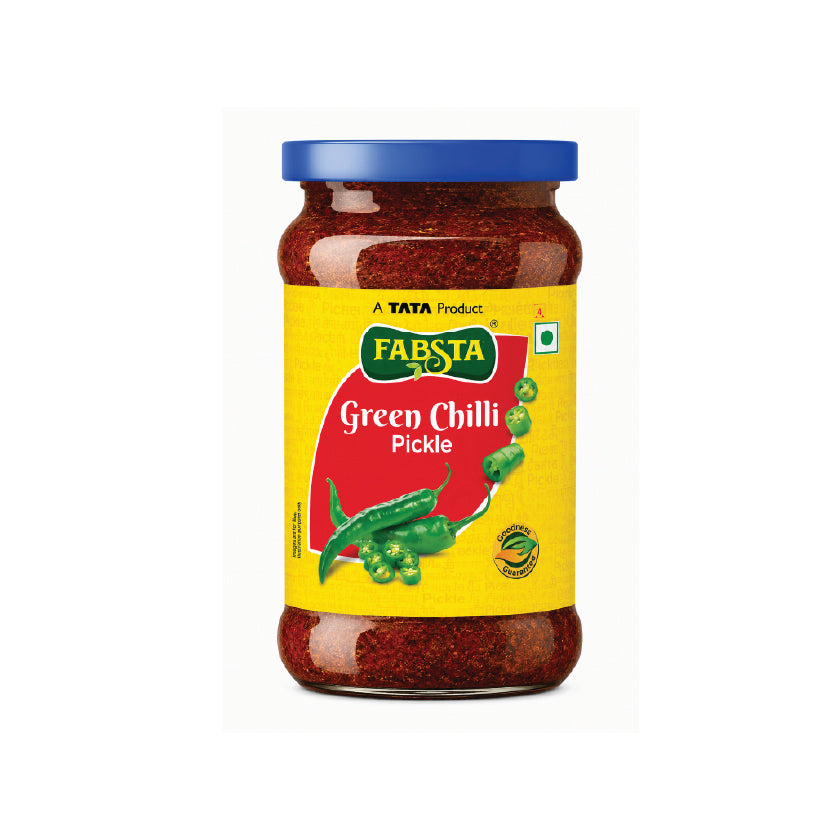 Fabsta Green Chilly Pickle Bottle, 300 g