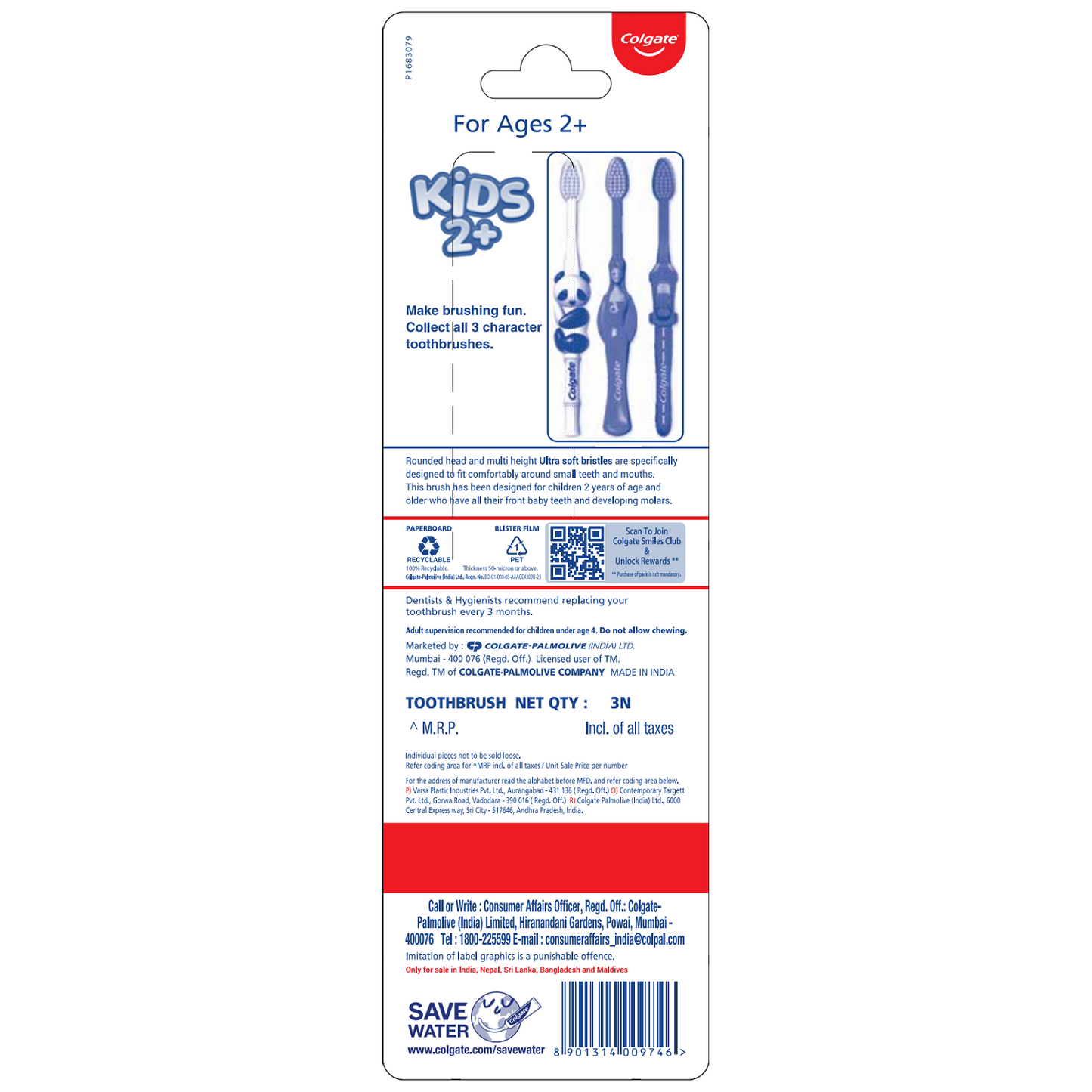 Colgate Kids 2 Plus Tooth Brush buy 2 get 1