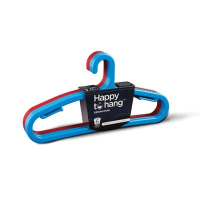 Happy to Hang Denimation Plastic Hanger pack of 6