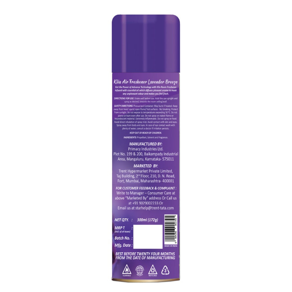 Klia Lavender Breeze Air Freshener 300 ml