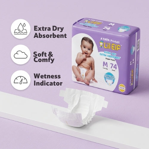 Tata Diaper Pants M, Pack of 74