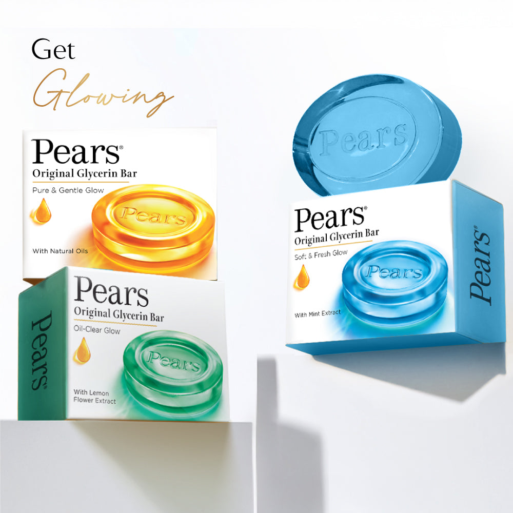 Pears Soft & Fresh Bathing Bar With 0.98 Pure Glycerine & Mint Extracts-For Fresh Glow 4x125 gm