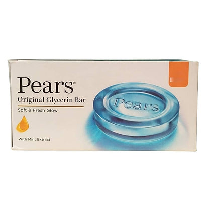 Pears Soft & Fresh Bathing Bar With 0.98 Pure Glycerine & Mint Extracts-For Fresh Glow 4x125 g
