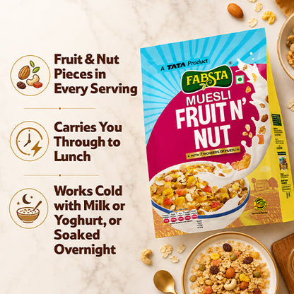 Fabsta Fruit N Nut Muesli Pouch, 750 g