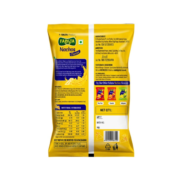 Fabsta Nachos Cheddar Cheese, 130 g