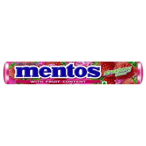 Mentos Starwberry Sticks 36.4 gm