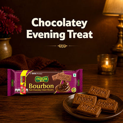 Fabsta Bourbon Cream Biscuit, 120 g