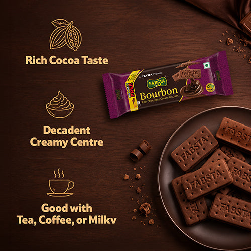 Fabsta Bourbon Cream Biscuits 600 g