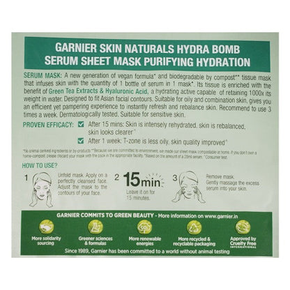 Garnier Hydra Bomb Green Tea Serum Mask 32 g
