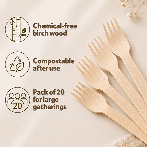 Klia Wodden Fork pack of 20