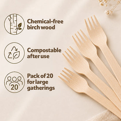 Klia Wodden Fork pack of 20