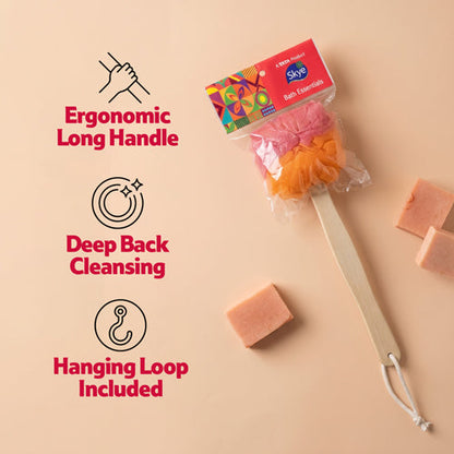 Skye Loofah With Handle, Orange, 40 g