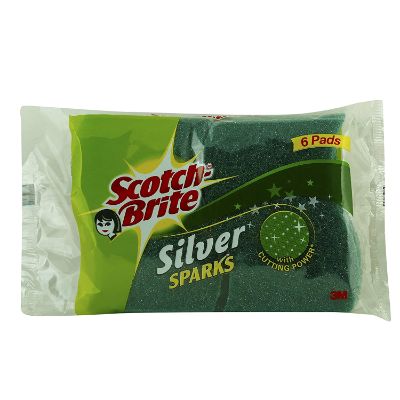 Scotch Brite Silver Sparks pack of 6