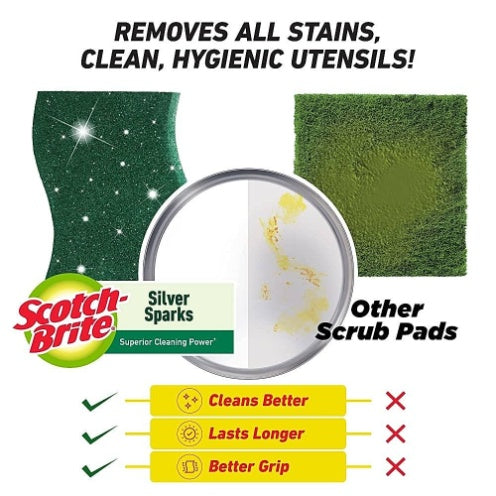 Scotch Brite Silver Sparks pack of 6