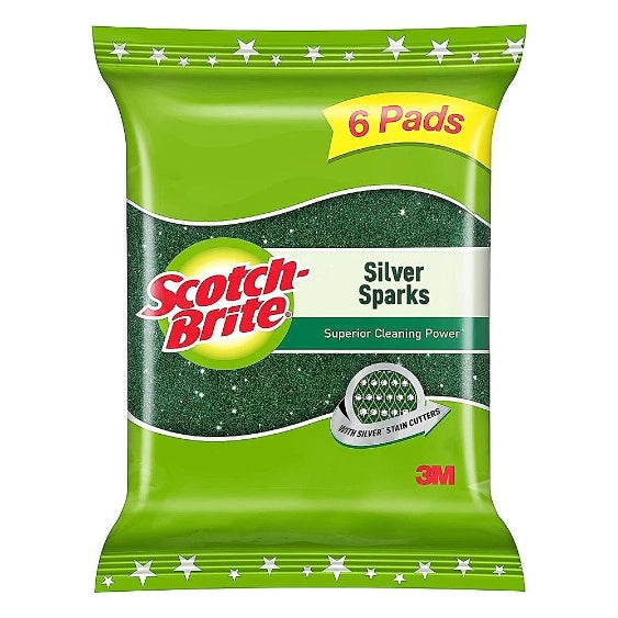 Scotch Brite Silver Sparks pack of 6