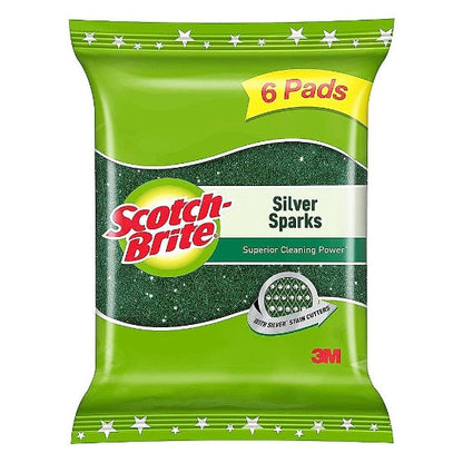 Scotch Brite Silver Sparks pack of 6