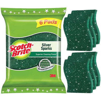 Scotch Brite Silver Sparks pack of 6