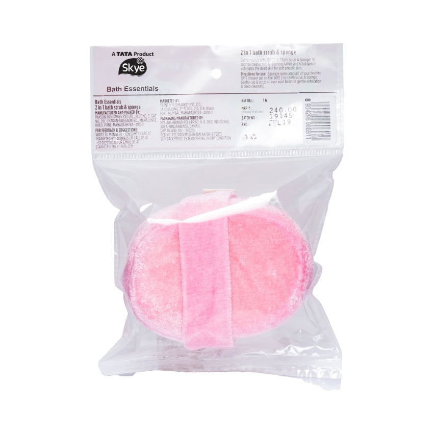 Skye 2-in-1 Bath Scrub, Dark Pink, Pack of 1
