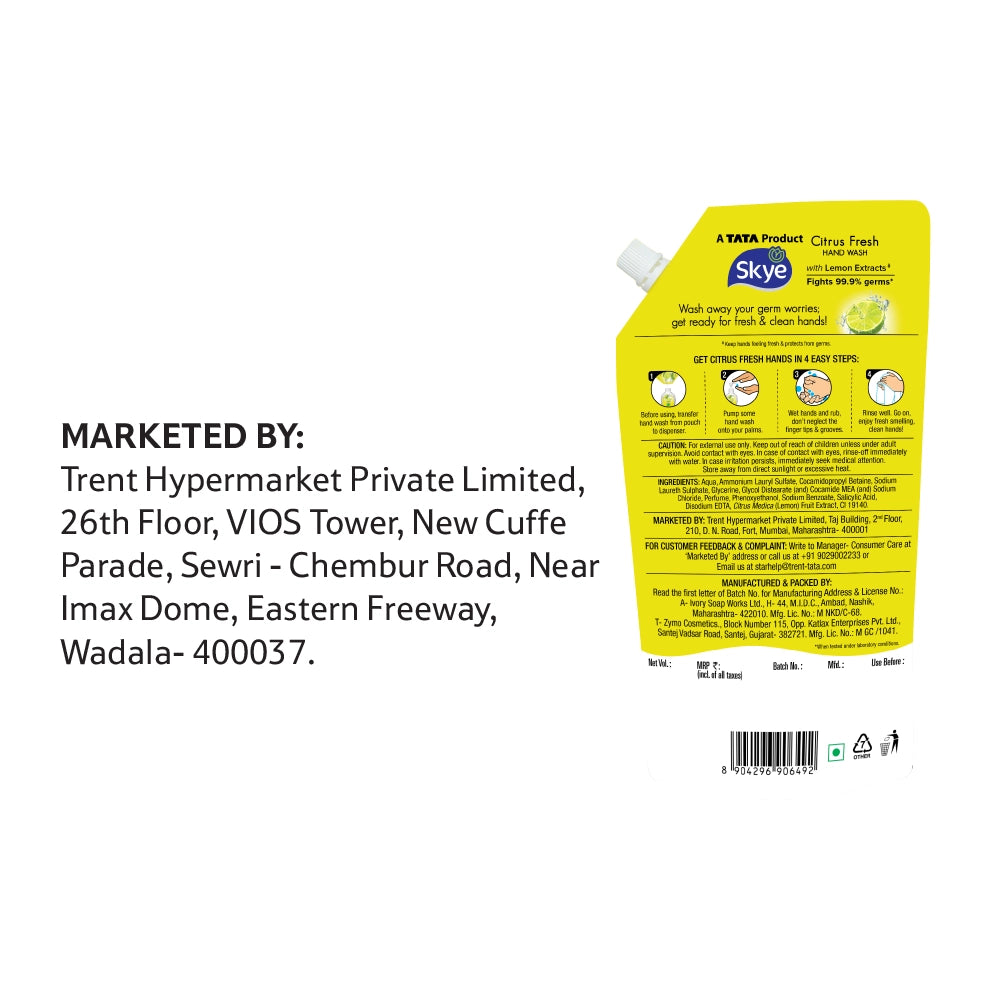 Skye Citrus Fresh Handwash 675 ml