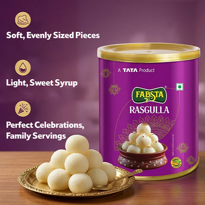 Fabsta Rasgulla Tin, 1 Kg