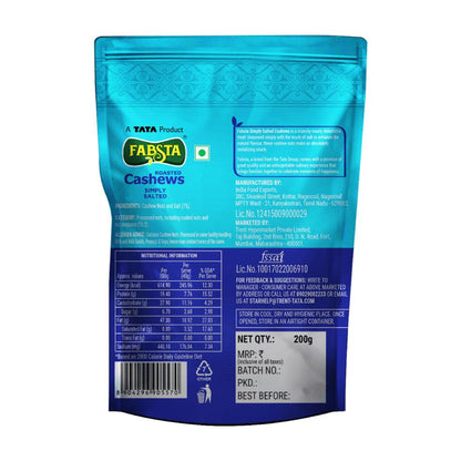 Fabsta Simply Salted Cashews, 200 g