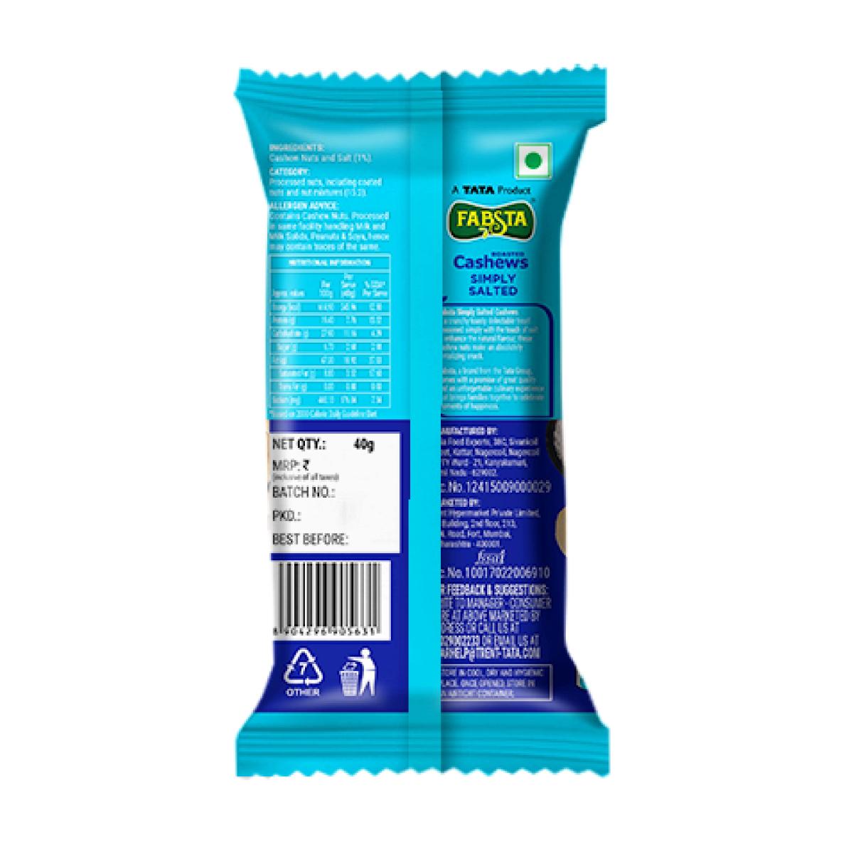 Fabsta Simply Salted Cashews 40 g