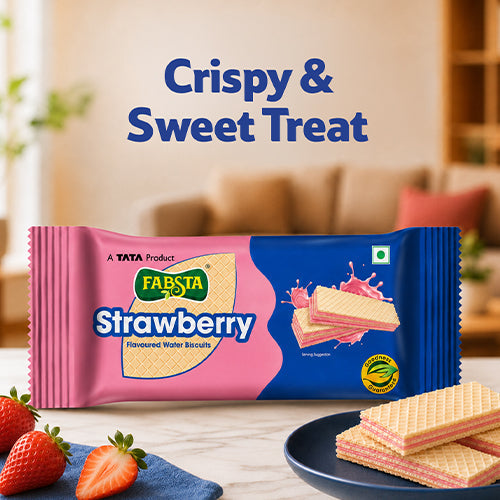 Fabsta Strawberry Wafer Biscuits, 60 g
